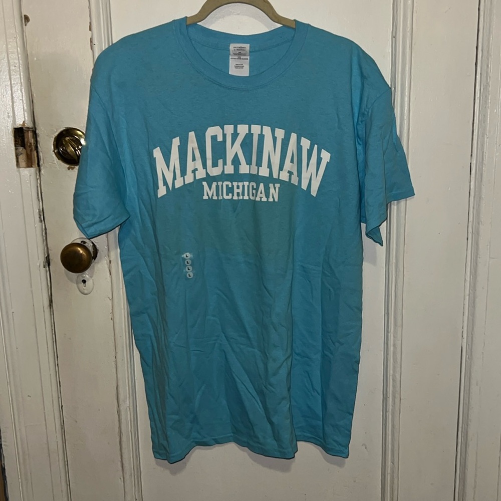 Blue Mackinaw island Michigan tshirt